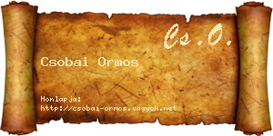 Csobai Ormos névjegykártya